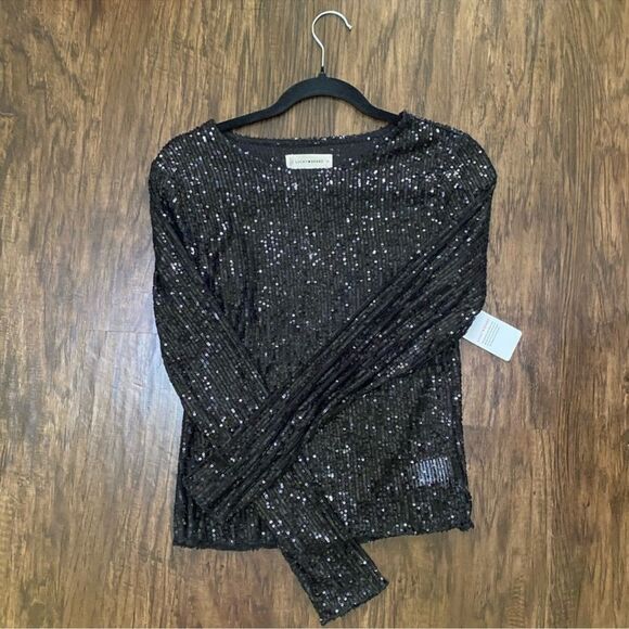 Lucky brand sequin knit tops size M - Picture 9 of 10